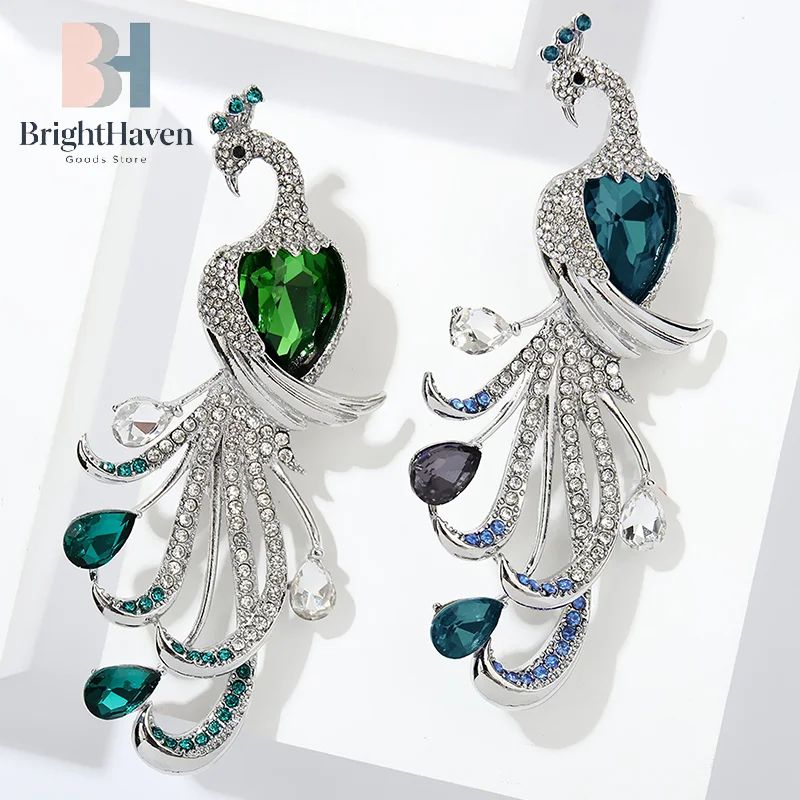 Fashion Exquisite Peacock Rhinestone Brooch For Women Clothing Coat Accessories Gifts Charming Attractive Elegant B.H