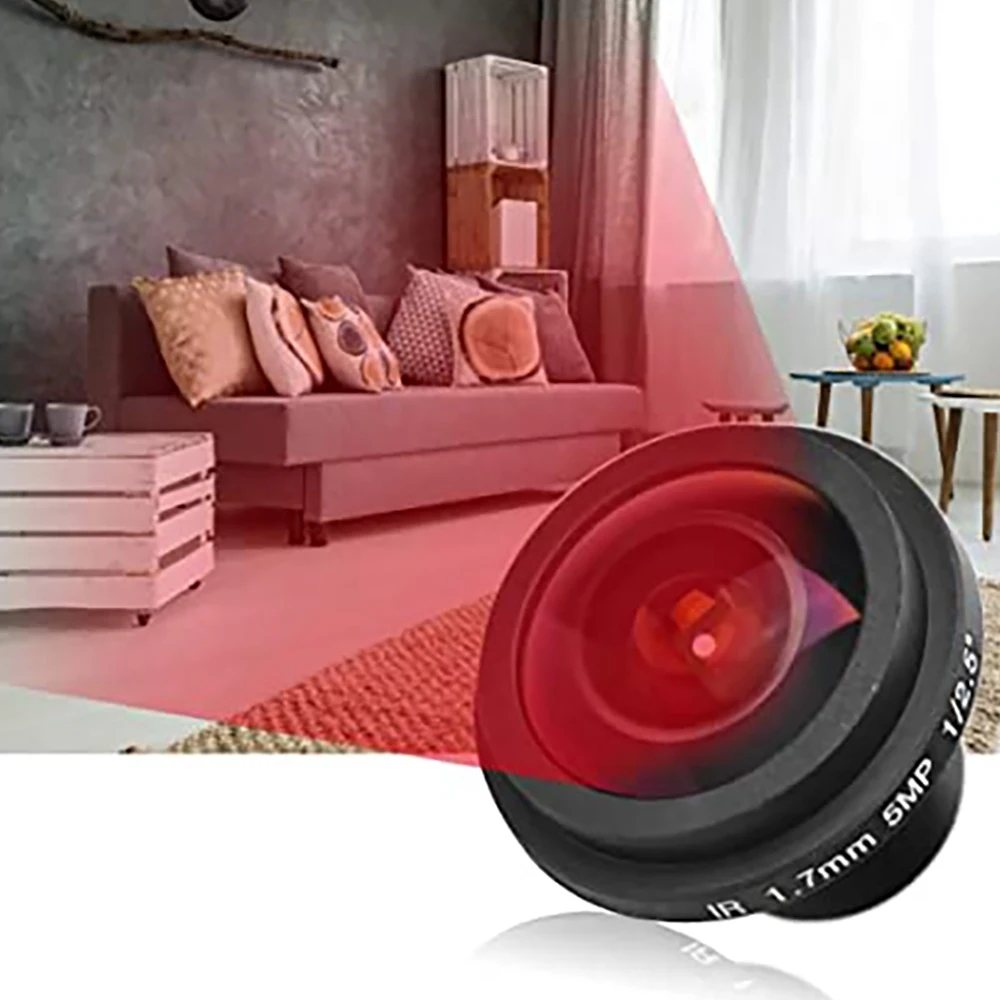 ABKN-5MP Fisheye Panoramic Lens 1.7Mm F1:2.0 1/2.5 Security Surveillance Camera Lens 185° Wide Angle Lens