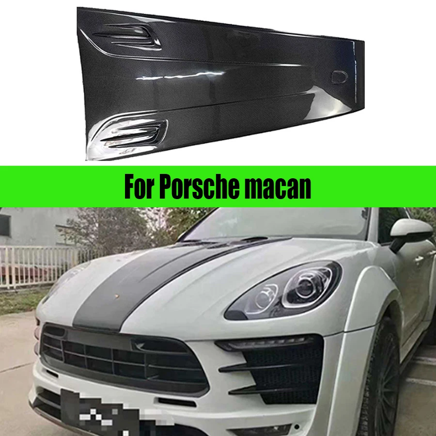 For Porsche macan Paste style Carbon Fiber Hood Engine Cover Hood Car Headliner Hood Cutout Cooling Front Cover automotive parts