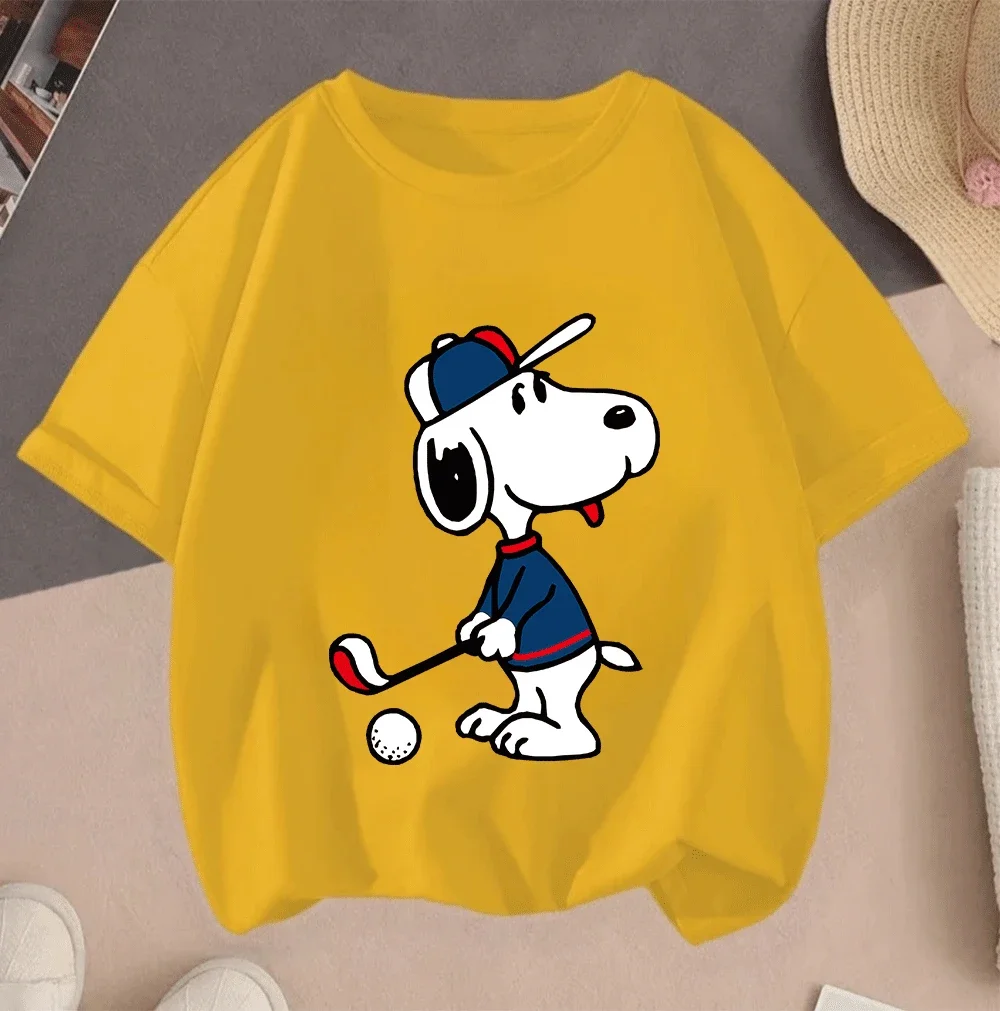 

2026 Soft Comfort Daily Wear 2D Snoopy Cartoon Short Sleeve Hot Sale Printed Tees
