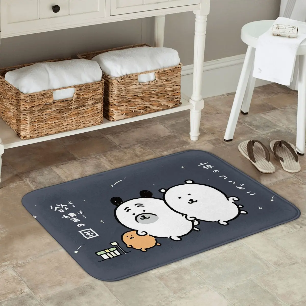 

Мультяшная шутка, милый медведь Накано, коврик для кухни, входа, домашний напольный коврик, противоскользящий ковер, коврик для гостиной, коврики для ног