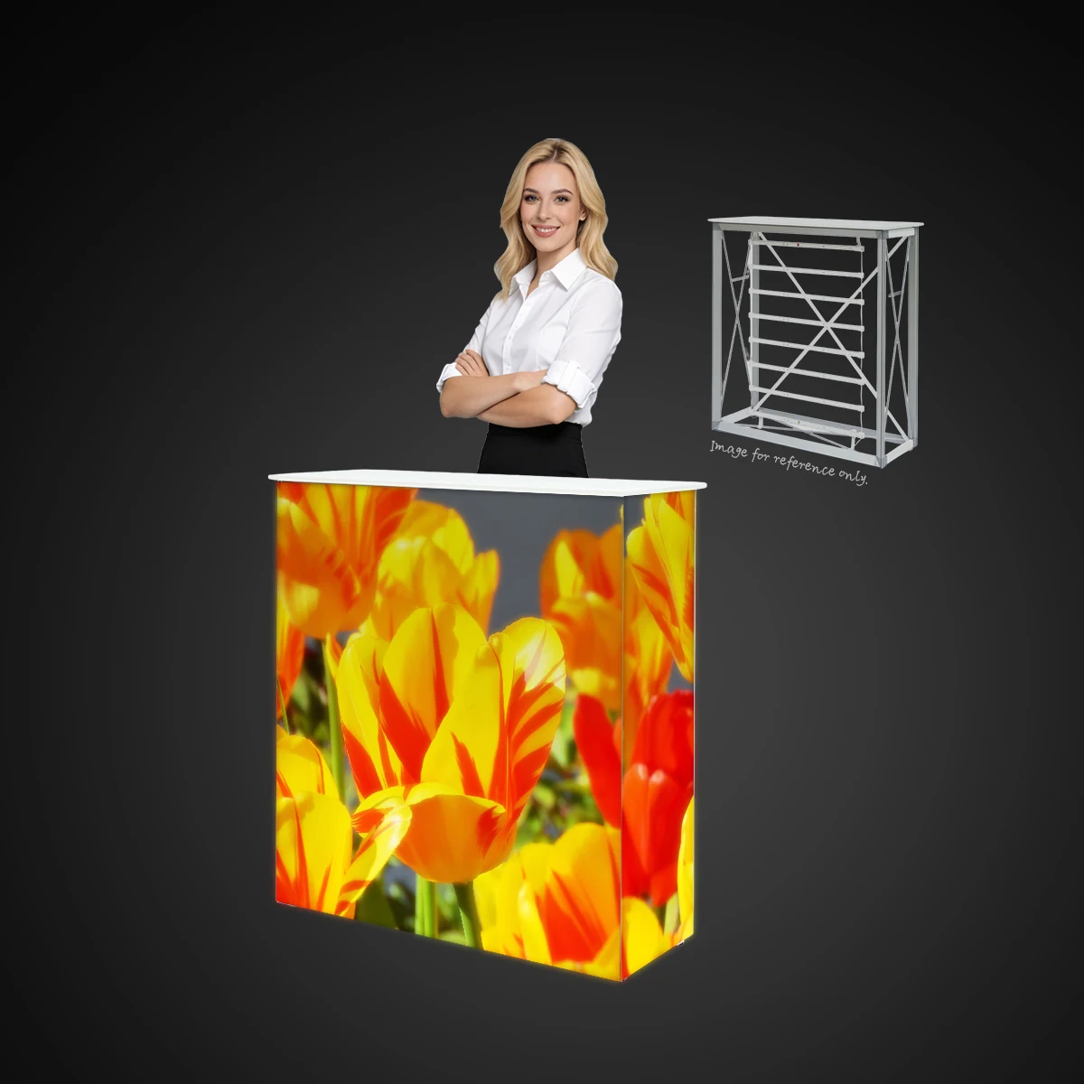 Portable LED Light Box Podium Pop up Illuminated Presenter Desk for Conference