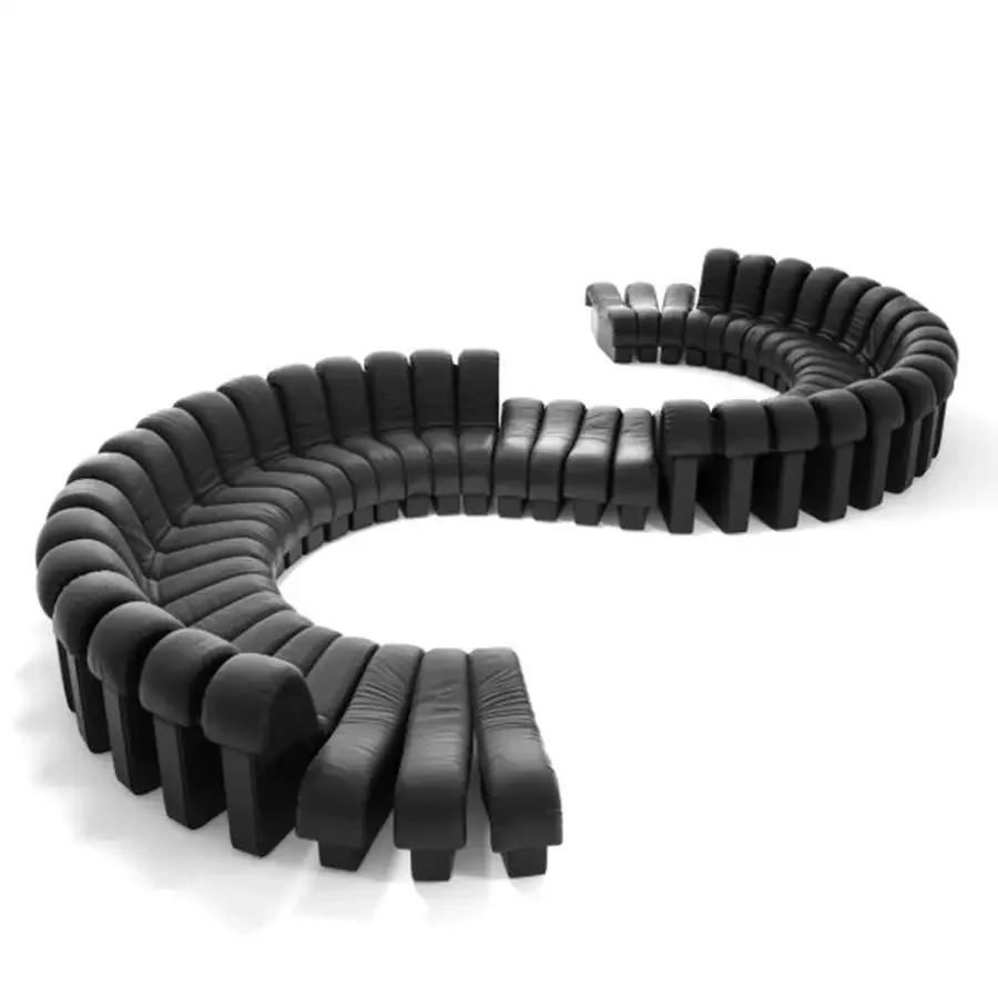 Sofá Modular Moderno de Diseño Europeo DE SEDE, Sofá en Forma de Serpentina, Sofá con Forma de Teclado de Piano #
