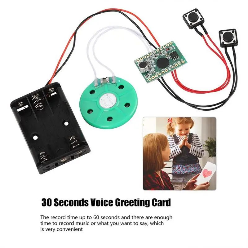 Portable Recordable Sound Module Voice Recorder Button Activated Voice Player Greeting Cards Chip Board for Greeting Card Gift