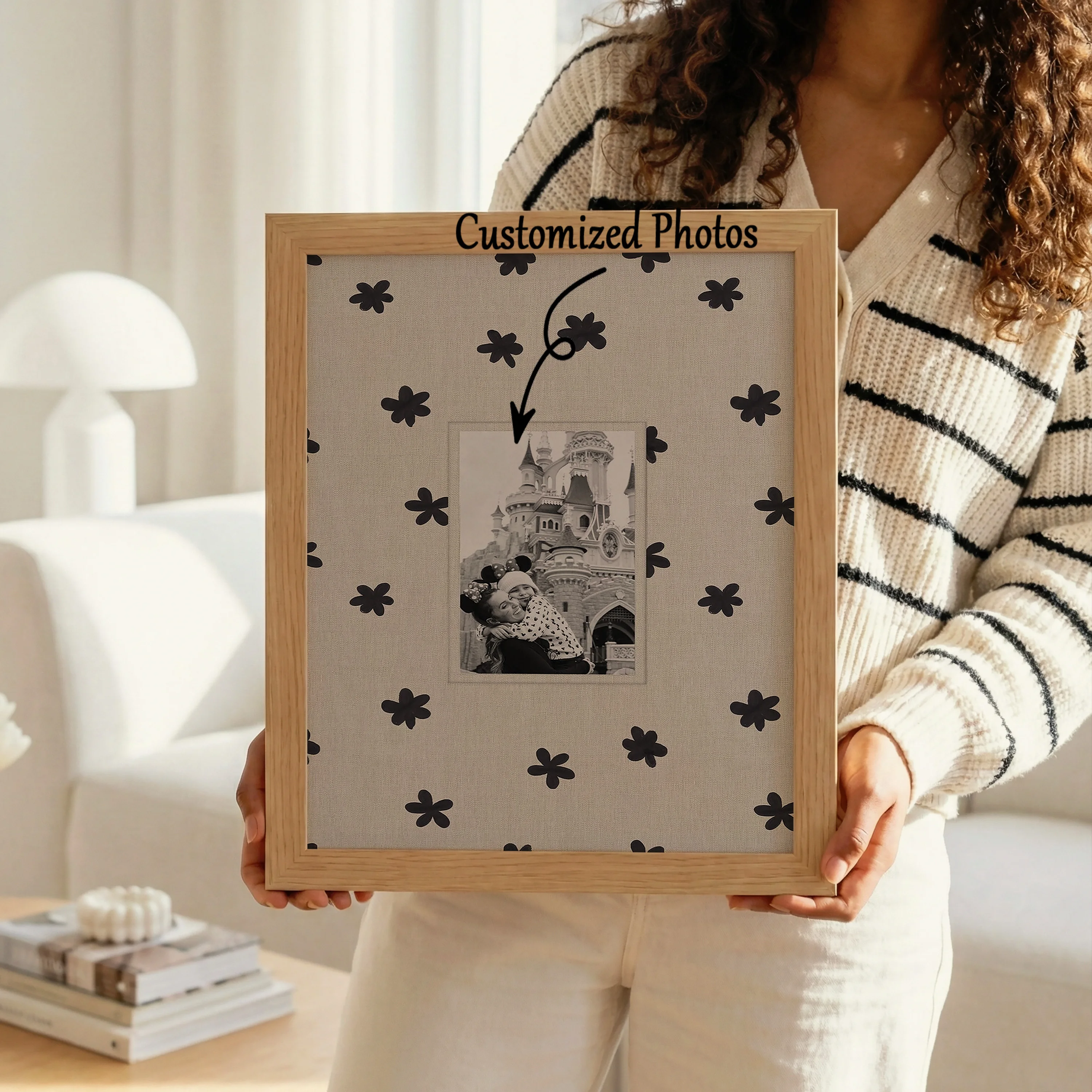 1PC Custom Photo Canvas Print, Personalized Unframed Wall Art for Mom, Poster for Living Room Decor & Family Trip Souvenir Gift