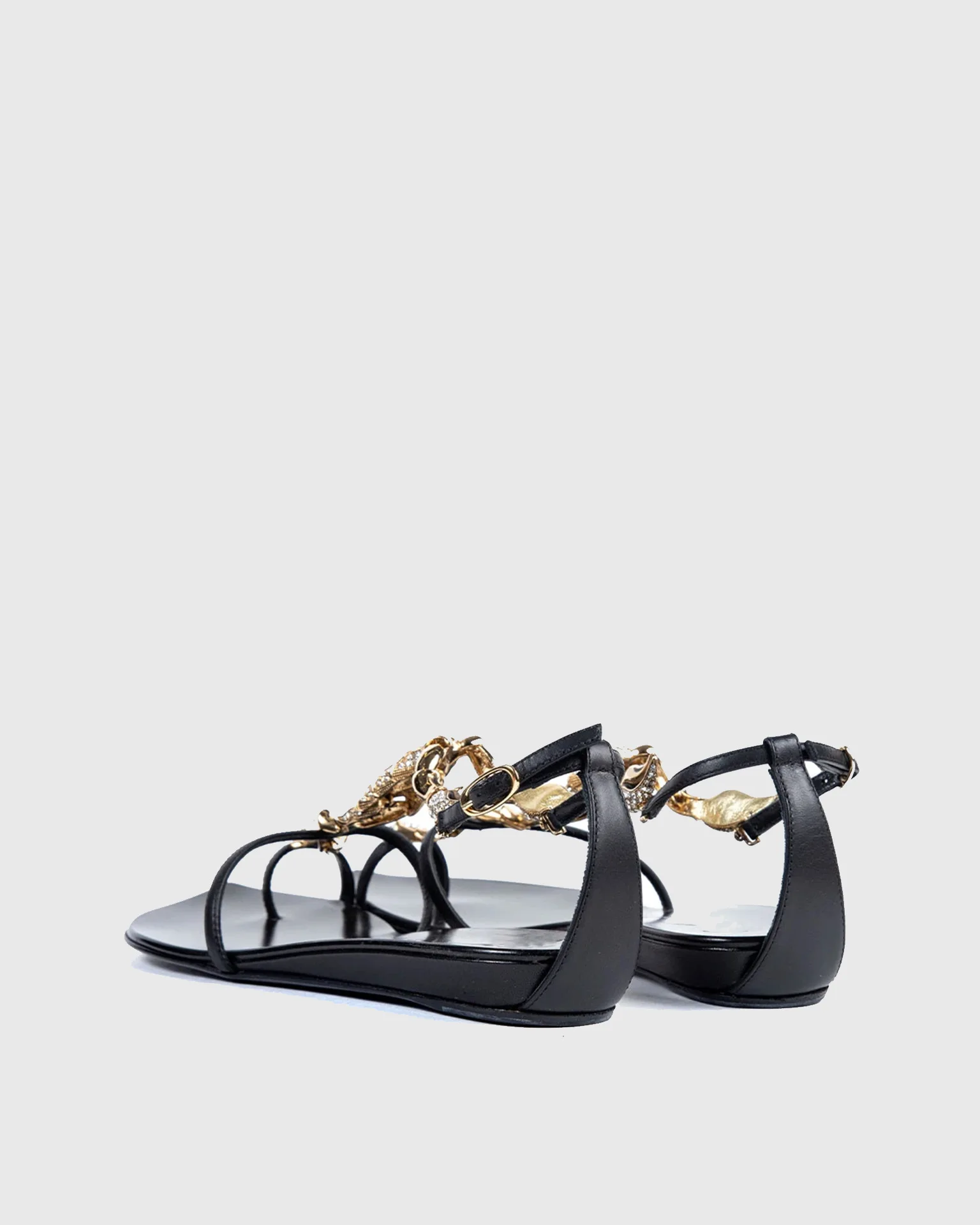 Sexy Schwarz Bling Strass Metall Dekoration Runde Kappe Sommer Frauen Sandalen Stiletto High Heels Schnalle Große Größe Schuhe