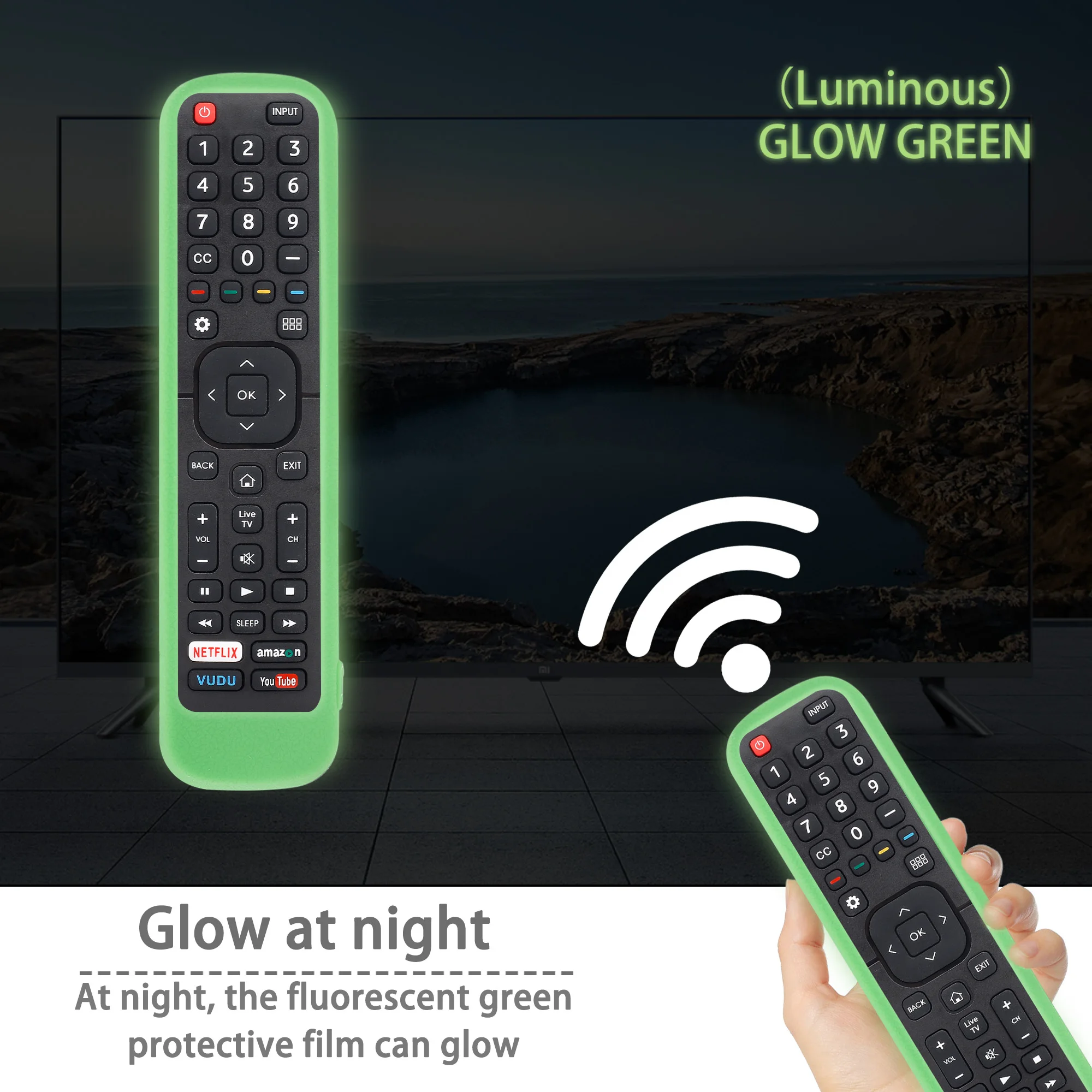 Protective Cover Fit for Hisense TV EN2B27 EN2H27B EN2H27HS EN2H27D EN2A27 ER-31607R ER-22655HS RC3394408/01 Remote Controller