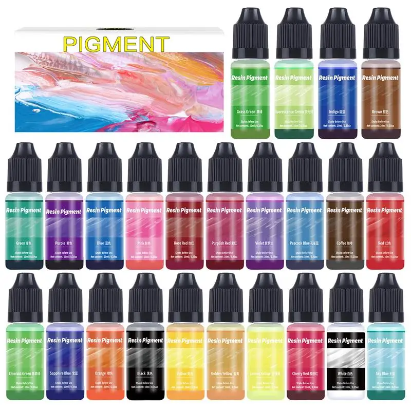 1 Set Resin Pigment Kit Art Ink Alcohol Liquid Colorant Dye Ink Diffusion DIY Epoxy Resin Mold Coloring Set Jewelry Making ﻿