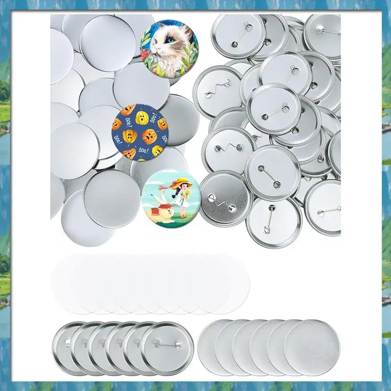 

Mar.150 шт. Комплект заготовок для пуговиц размером 2,28 дюйма (58 мм) для изготовленных на заказ штифтов включает металлические корпуса, заднюю часть штифтов и прозрачную пленку