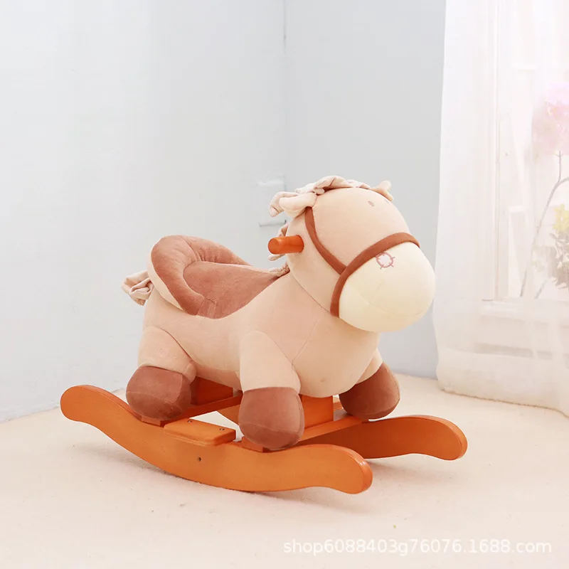 Rocking horse kids rocking chair for boys and girls baby solid wood toys rocking horse rocker first birthday gift