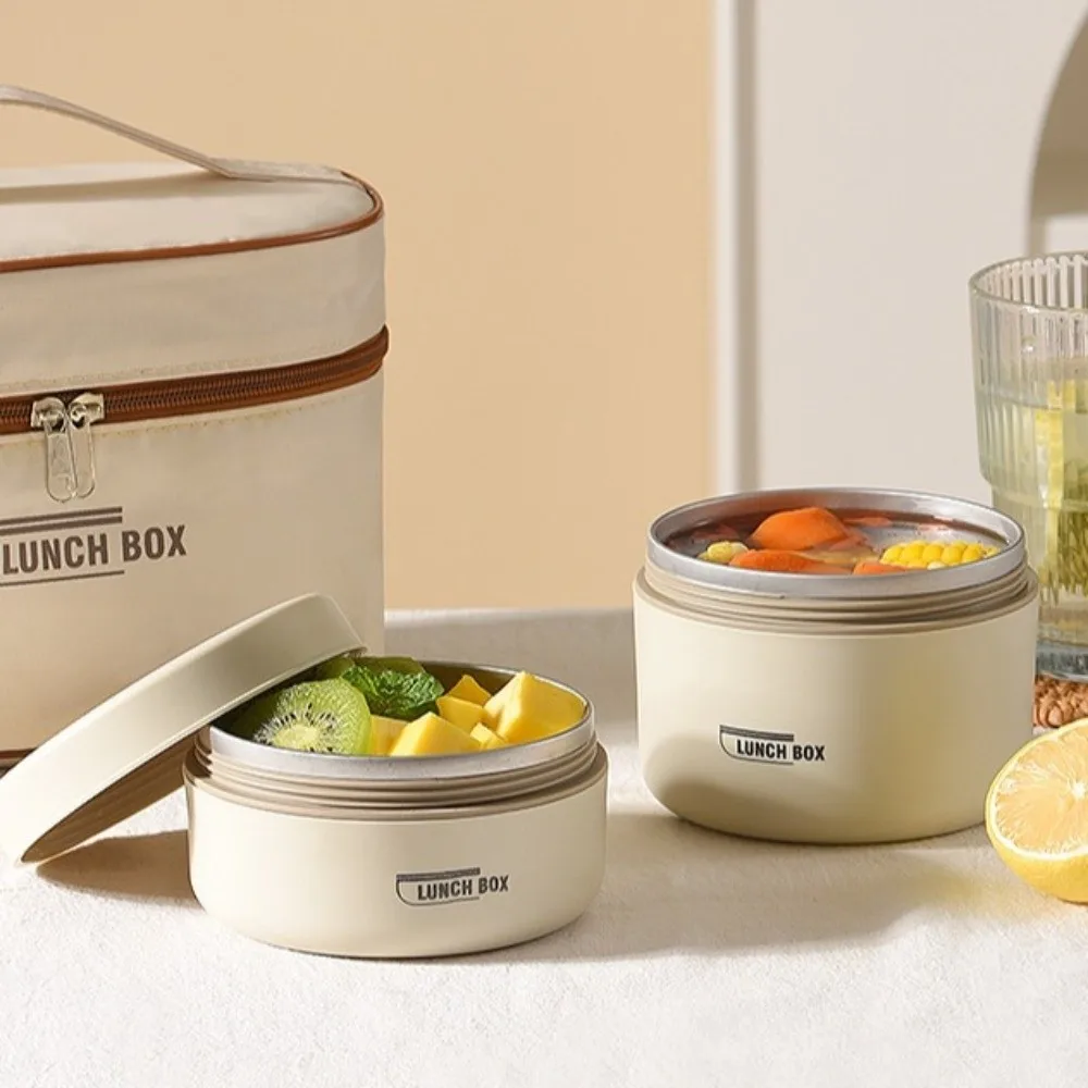 Durable 2-Tier Stackable Insulated Lunch Box 304 Stainless Steel 1040ml Stackable Bento Box Portable Lunch Container For Travel