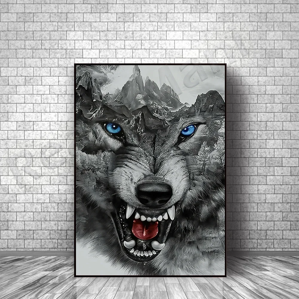 Wolf art frameless poster, home decoration art canvas canvas wall gift