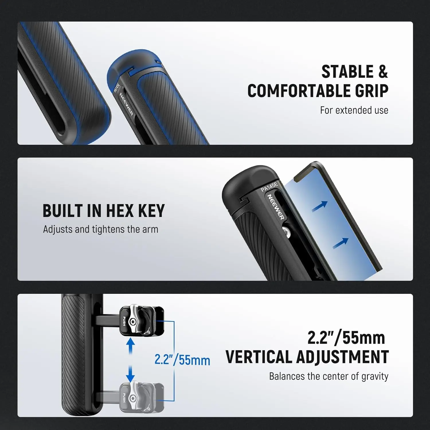 Быстросъемная боковая ручка NEEWER Bluetooth для iPhone 16 Pro/16 Pro Max Xiaomi 15 Ultra Galaxy S25 Ultra, клетка для телефона