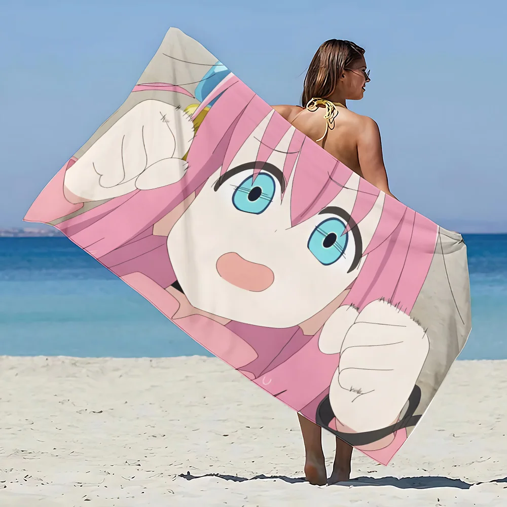 A-Anime R-Retro BOCCHI THE ROCK Beach Towel Microfiber Sand Free Quick Dry Soft Sandproof Pool Towels Gift for Women Travel