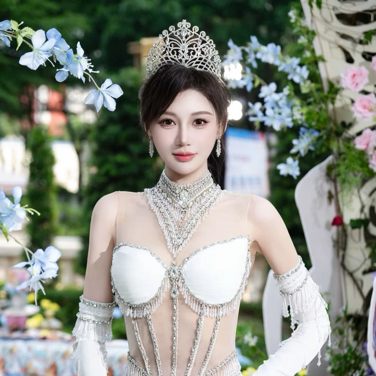 Baroque Luxury Princess Crystal Bridal TiarasCrown Rhinestone Pageant Diadem Headpieces Wedding Hair Accessories