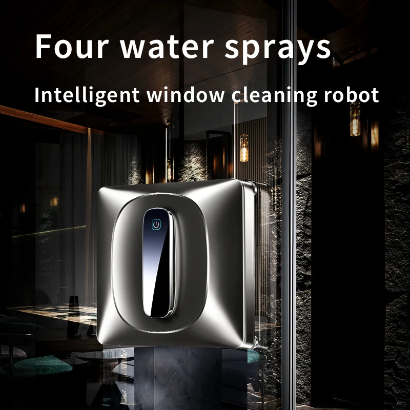 Smart window vacuum cleaner auto water spray window robot Electric strong suction glass cleaning robot with self cleaning