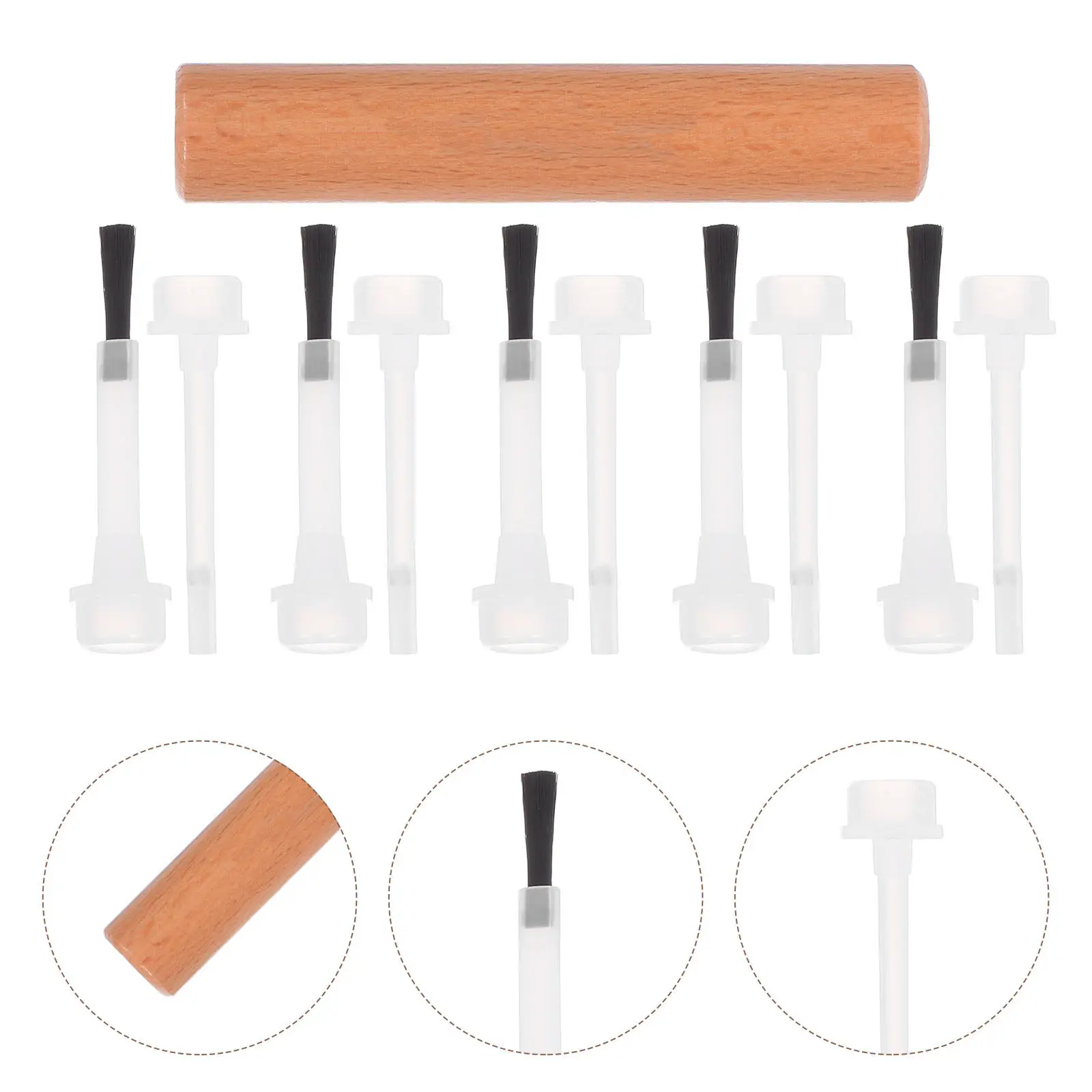 

Набор для нейл-арта: 1 шт., сменные насадки для кистей, двусторонняя деревянная ручка, удобный захват, инструмент для домашнего и салонного маникюра