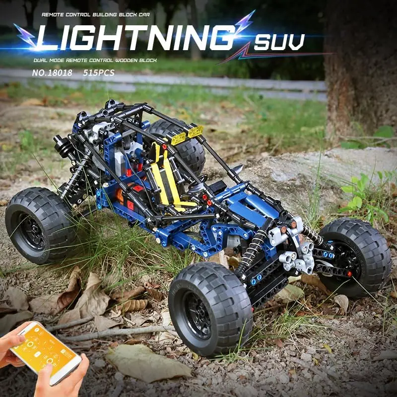 515 Pieces Building Blocks Remote Control Off-Road Car Model, Climbing Lightning Toy with Motors and APP Control