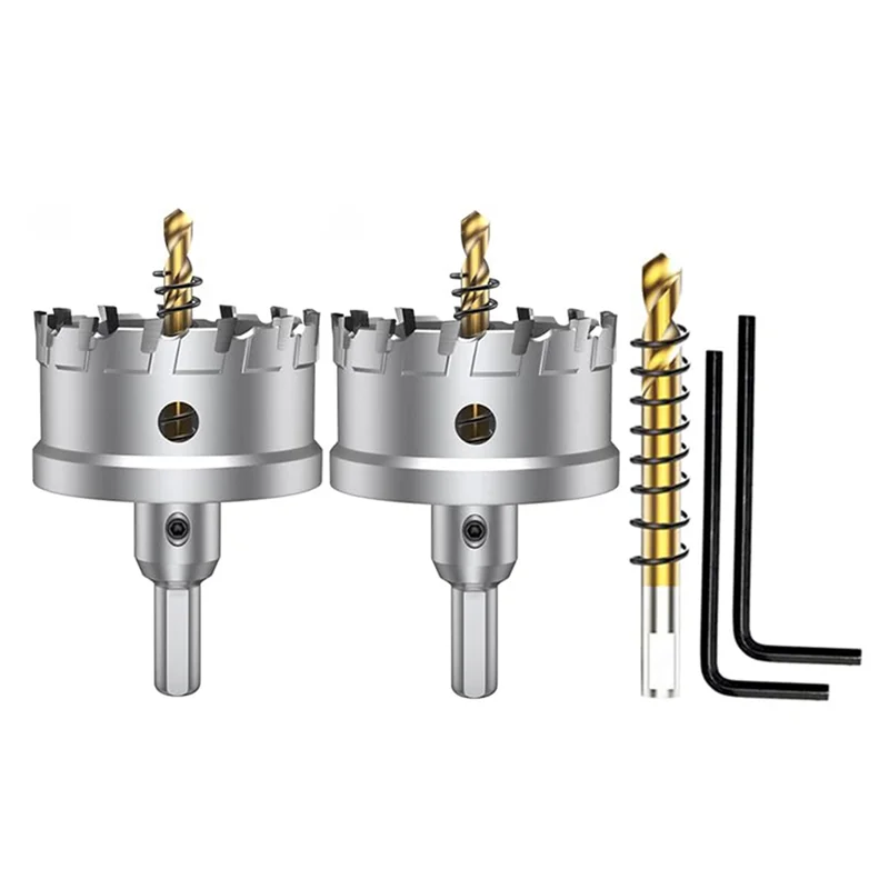 

Hole Saw Set For Hard Metal,2-3/8 Inch Tungsten Carbide Tipped Hole Saw Cutter With Titanium Plated Pilot Drill Bit Easy Install