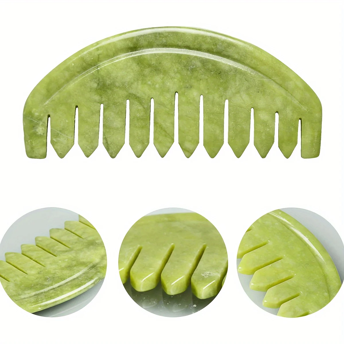 Jade Head Comb Massager Hair Comb Scalp Massager Scalp Care Massage Tool Home and Salon Use Manual Skin Massage Board
