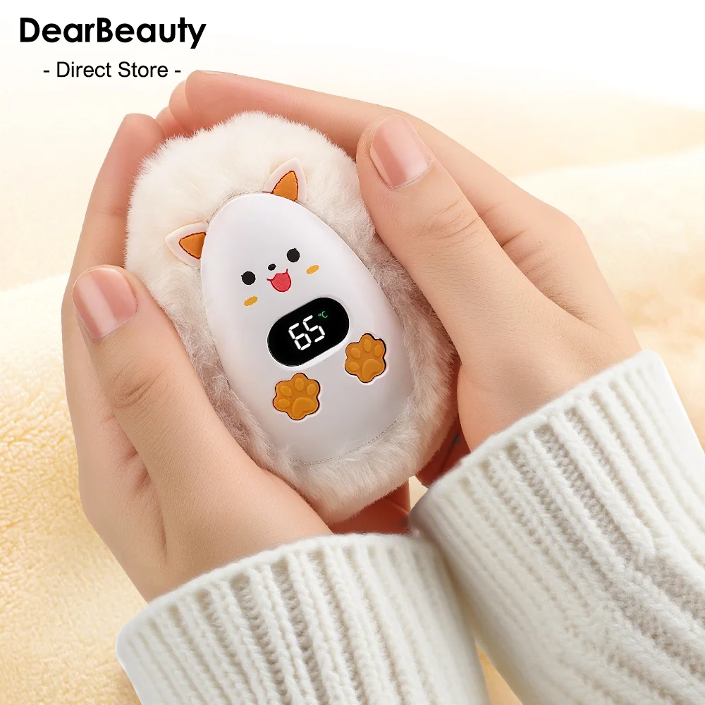 

Плюшевая грелка для рук, электрическая грелка для рук, цифровой дисплей, мини-грелка для рук, 3-температурный регулируемый портативный обогреватель для рук на зиму