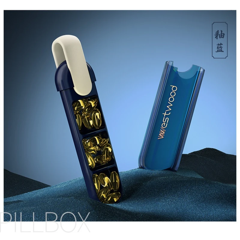 

Портативная коробка для таблеток с тремя сетками, ежедневный дозатор лекарств, мини-бизнес-коробка для витаминов, индивидуальное хранение, герметичный длинный органайзер для таблеток