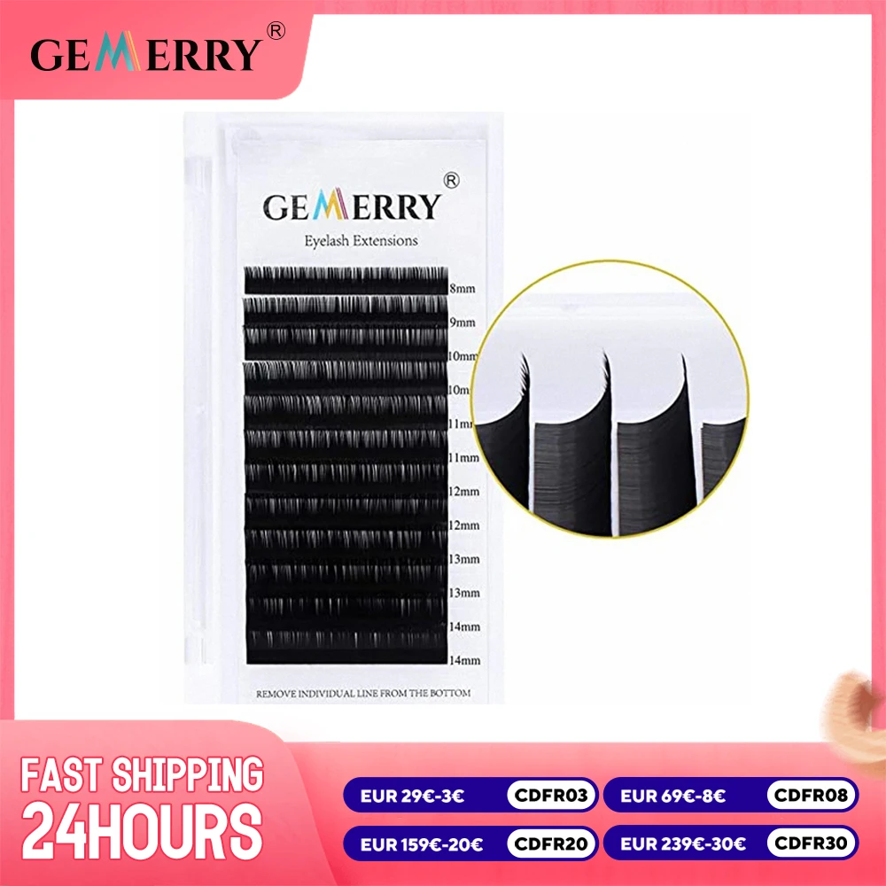 Gemerry Classic Eyelash Extension Faux Mink Artificial Lashes Long Size For Makeup Natural Individual False Eyelashes Supplies