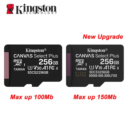 Imagen 2 del producto Tarjeta de memoria Kingston 128GB 256GB MicroSD TF 64GB U1 V30 A1 MicroSD SDCS2 100Mb velocidad de lectura Clase 10 Flash Micro tarjeta para teléfono