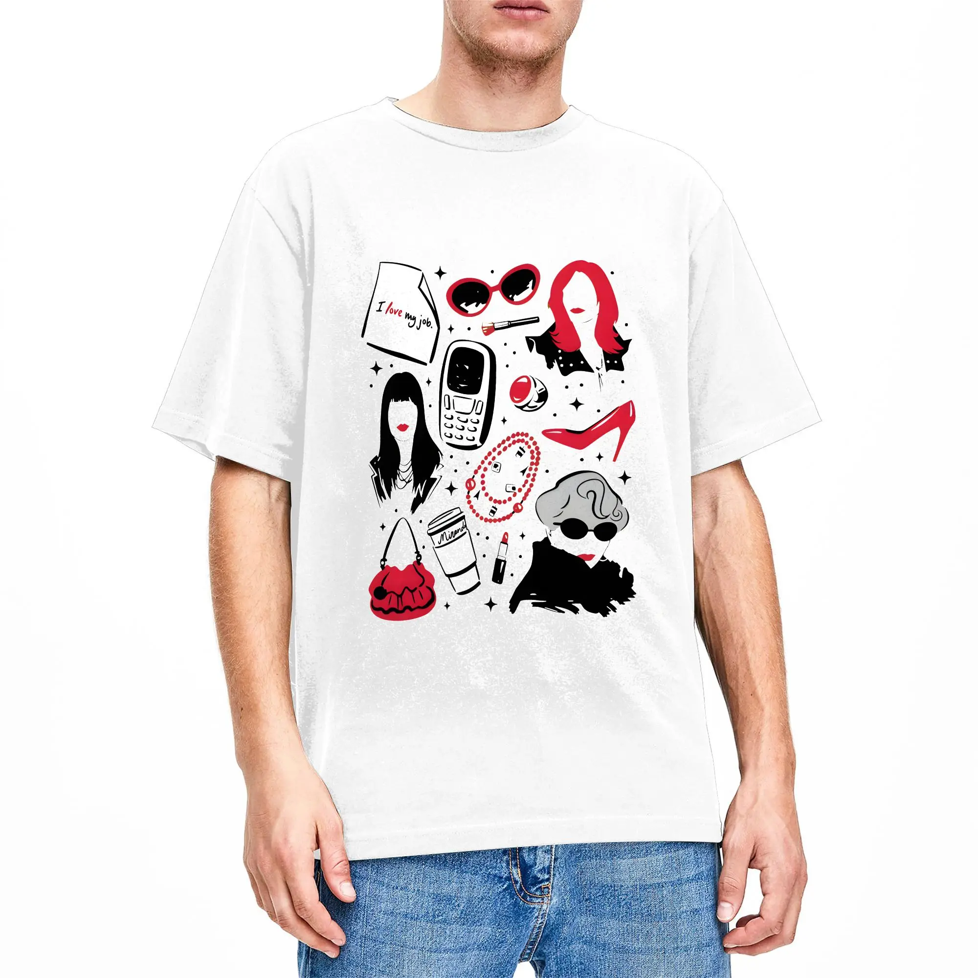 Devil Wears Pradad T-Shirt Comedy Meryl Streep Movie Leisure T Shirts Short Sleeve Streetwear Top Beach 100 Cotton Plus Size Tee