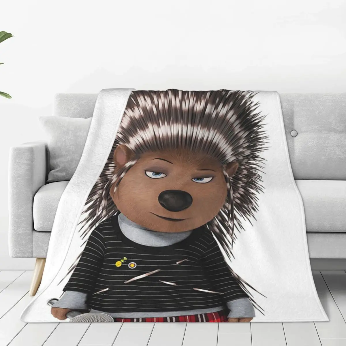 Ash Sing Movie Character Blanket Soft Warm Flannel Throw Blanket Bedspread for Bed Living room Picnic Travel Home Sofa
