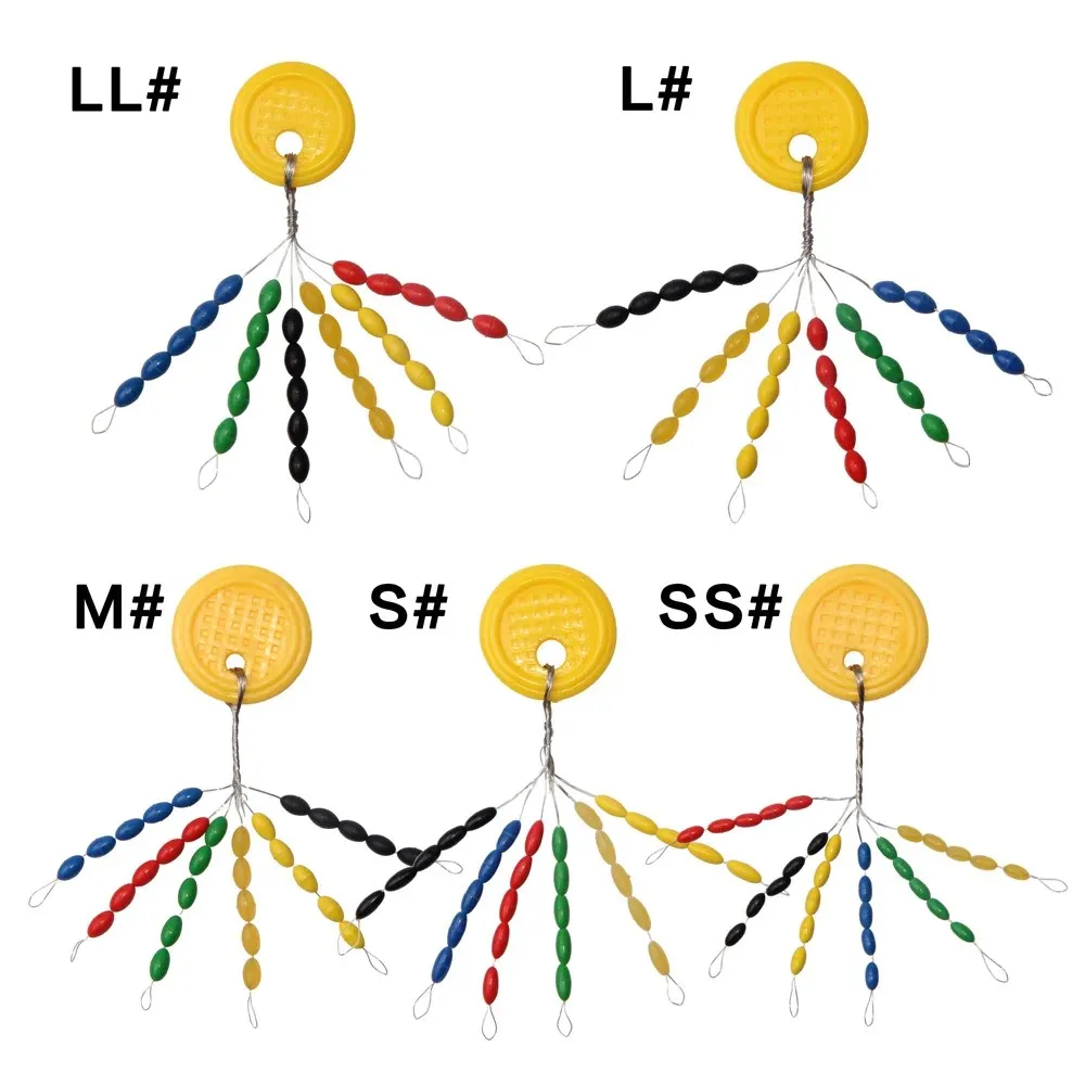 300 قطعة المطاط الصيد بوبر سدادات 10 مجموعة الملونة البيضاوي تعويم توقف الصيد بوبر فاصوليا الفضاء لملحقات خيط صنارة الصيد