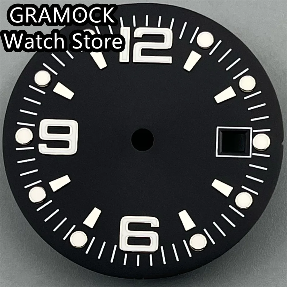 GRAMOCK 31.5mm Watch Dial Black Gray Green Blue Dial Green Luminous Fit ETA 2836 2824 Mingzhu DG2813 3804 Miyota8205 Movement