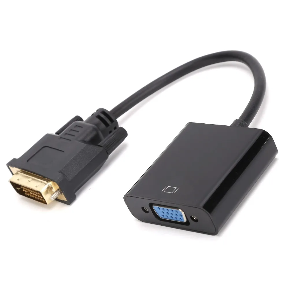 DVI 24+1 to VGA DVI Male to VGA Female Adapter Plug and Play Active DVI Adapter DVI-D to VGA Adapter for Desktop Tablet Computer