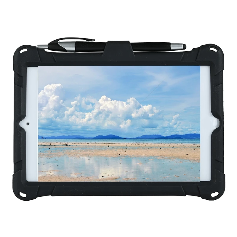 ABRI-Tablet Case For Ipad Mini 1/2/3/4/5 Universal Upgraded Silicone Protection Case Anti-Fall With Capacitor Pen