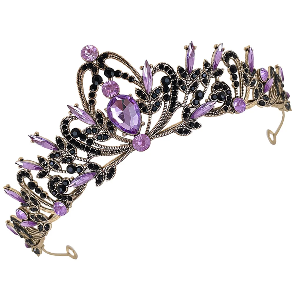 

Black and Purple Tiara Crown Hair Accessory Bridal Accessories for Women Bride Crowns Wedding Headbands