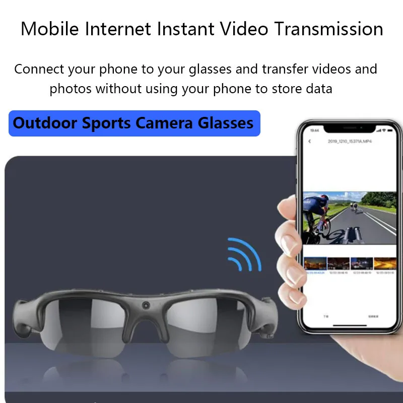 

Очки для спортивной камеры на открытом воздухе, солнцезащитные очки с Wi-Fi 1080P, умный фото и видеорегистратор для езды на велосипеде, вождения, пешего туризма
