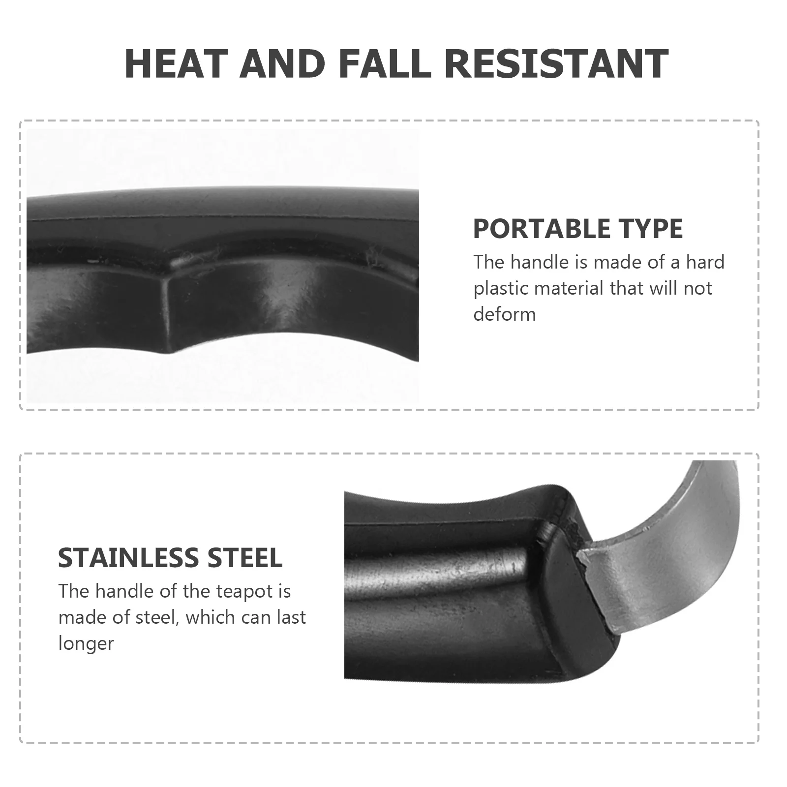 

1 Set Of Stainless Steel Teapot Handle Replacement Compact Kettle Grip Heat Resistant Ergonomic Tea Pot Grip Household Kettle