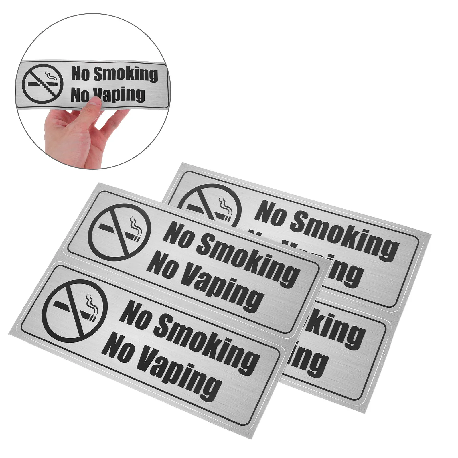 

4Pcs No Smoking Sign Stickers PVC Material Long-Lasting Weatherproof Adhesive Decal for Business Premises Hotel Office Indoor