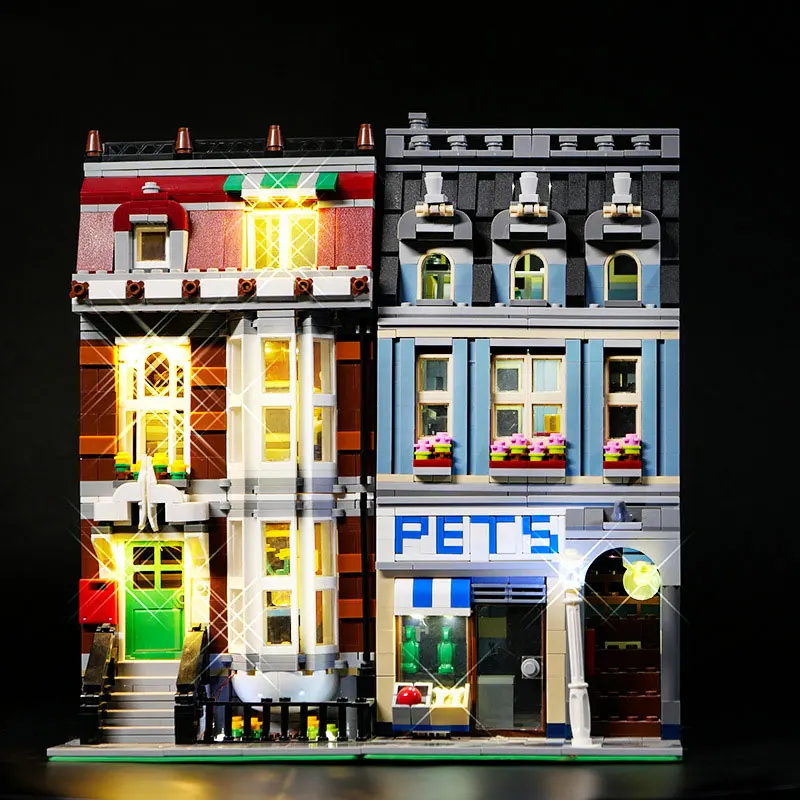 Zestaw świateł LED do LEGO 10218 Pet Shop Kompatybilny z 15009 Lampy DIY Prezent (Nie zawiera klocków, zestawów, modeli)