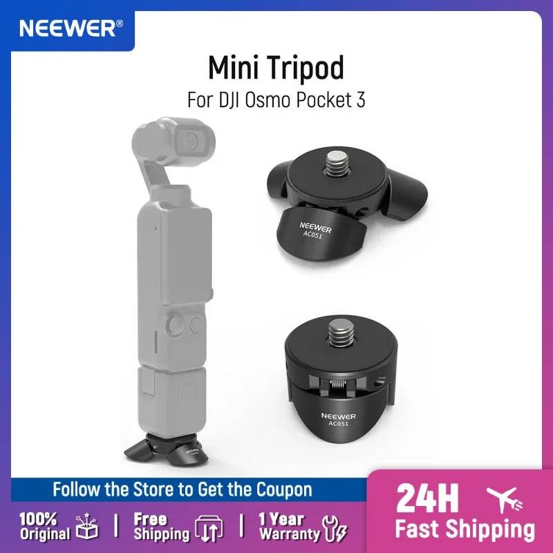 

Мини-штатив NEEWER, маленькая настольная подставка-держатель для камеры с винтом 1/4 дюйма, совместимая с DJI Osmo Pocket 3