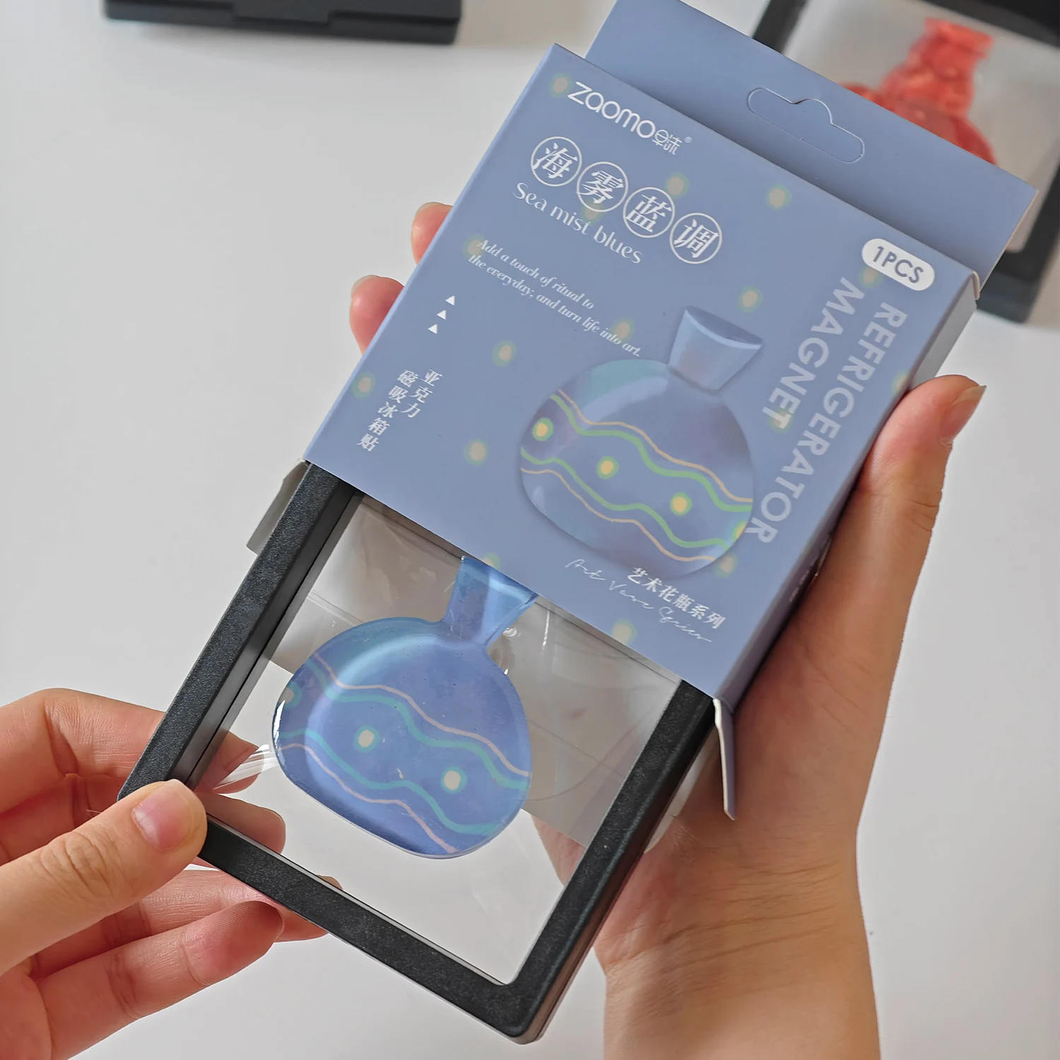 Acryl koelkastmagneet Art Vase-serie 3D Stereo decoratief bloemstuk Speciaal gevormde magnetische koelkastmagneet