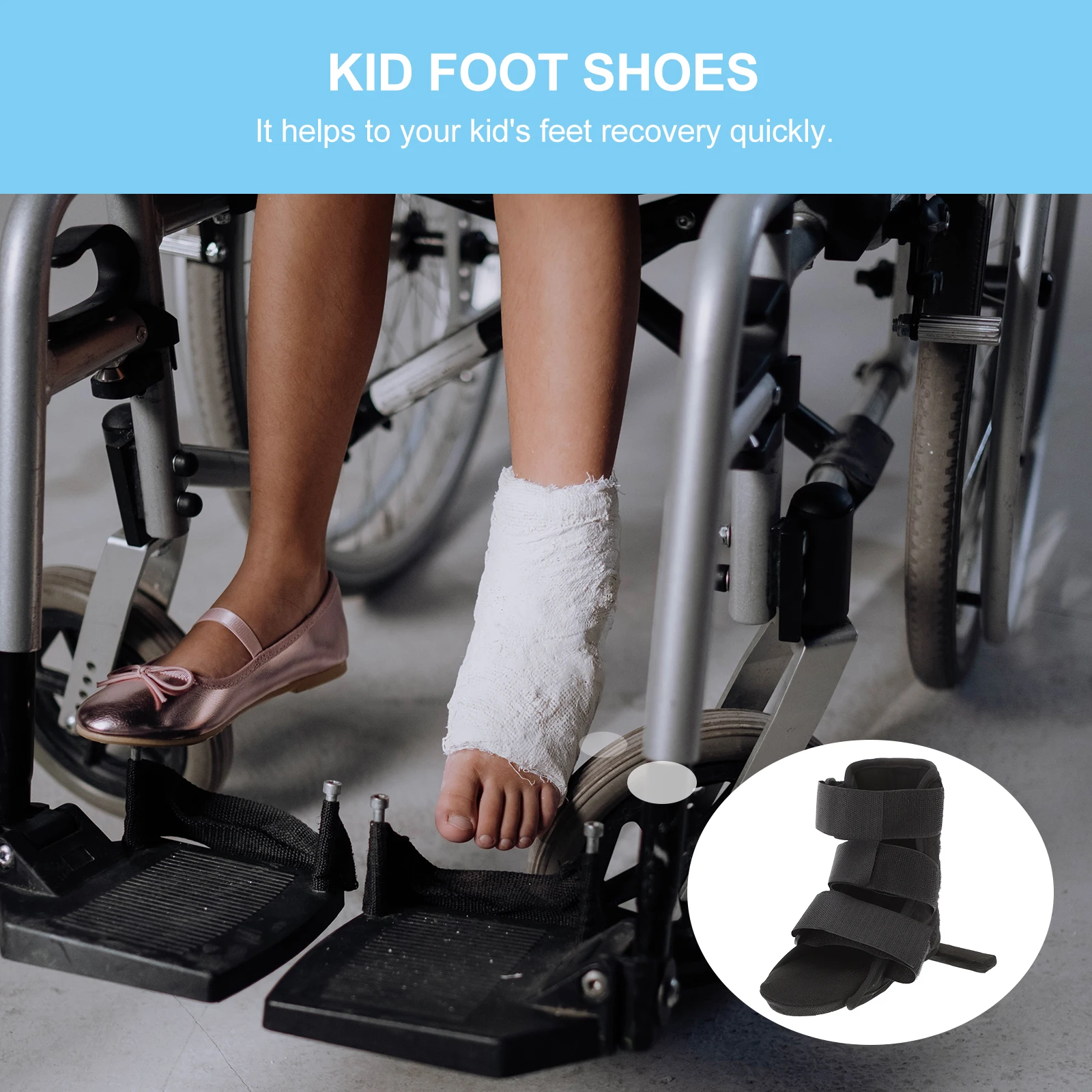 

T-Bar Orthopedic Shoes for Kids Rigid Support Recovery Footwear Lightweight Wood Sole with Smooth Fabric Design Ideal for Child