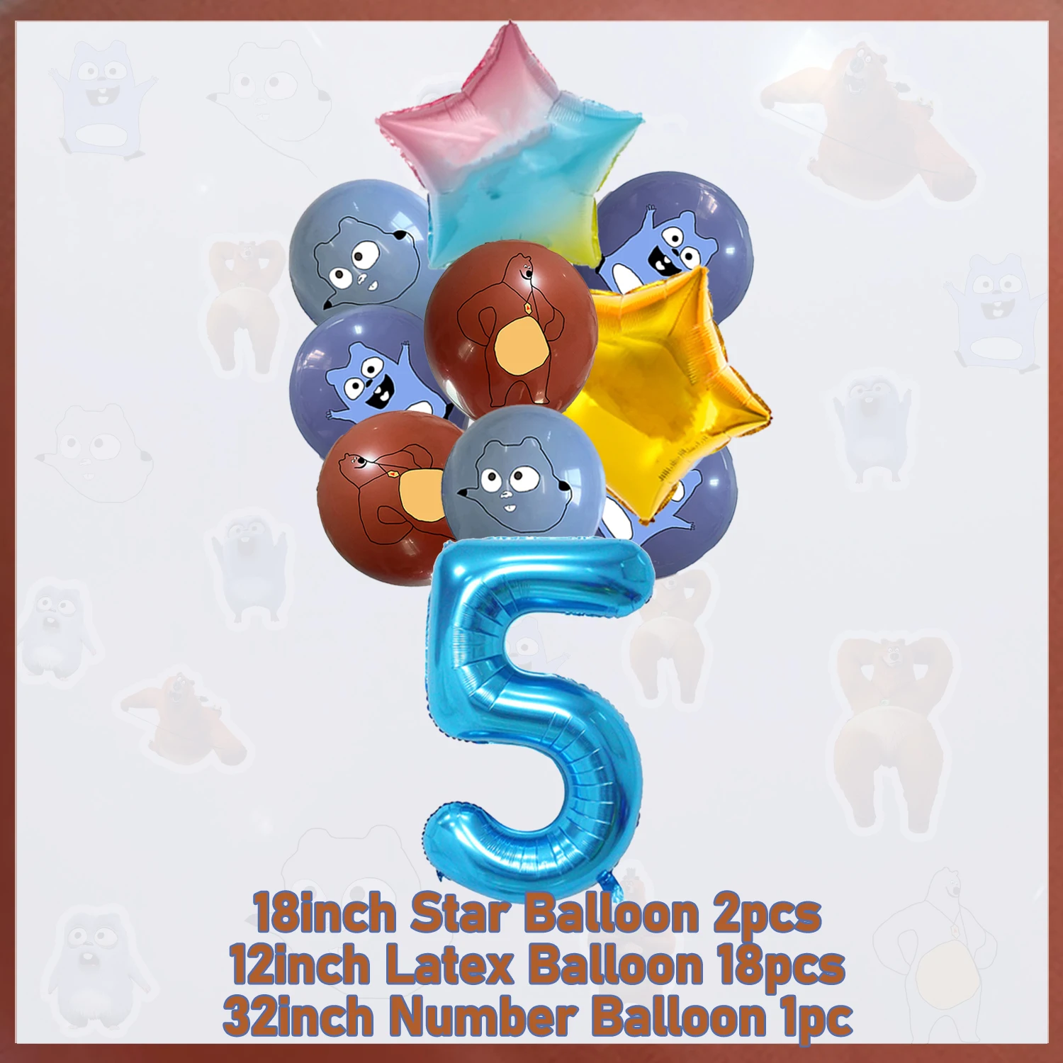 Cartoon Grizzy & die Lemminge Geburtstagsparty-Dekorationsset Niedliche Bären-Maus Zahlenballons Tortendekoration Banner Requisiten Geschenk für Jungen und Mädchen – Detail 4
