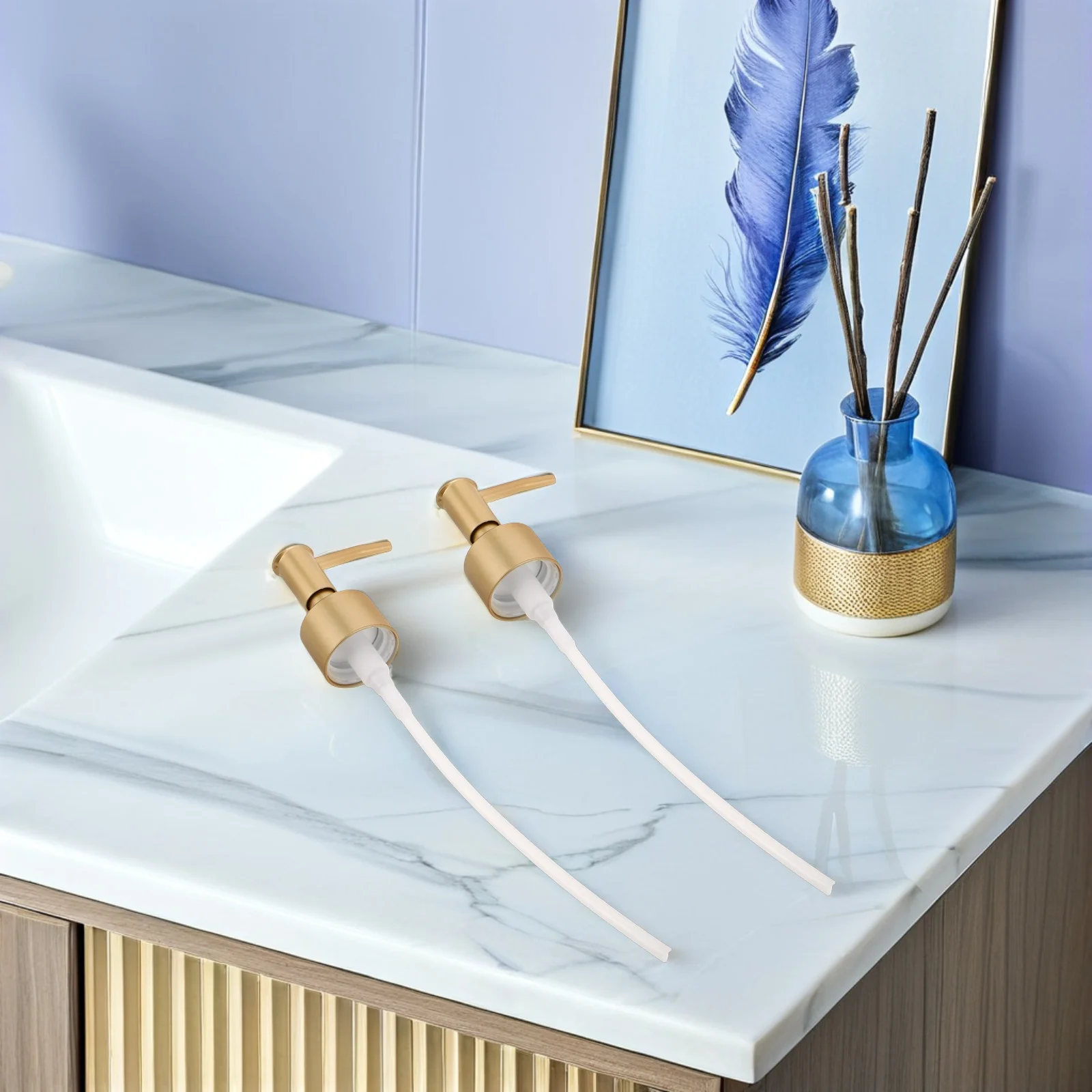 

5Pcs Durable Plastic Lotion Dispenser Pump Top Universal Compatibility Ergonomic Press Design for Bathroom Kitchen Hand Wash