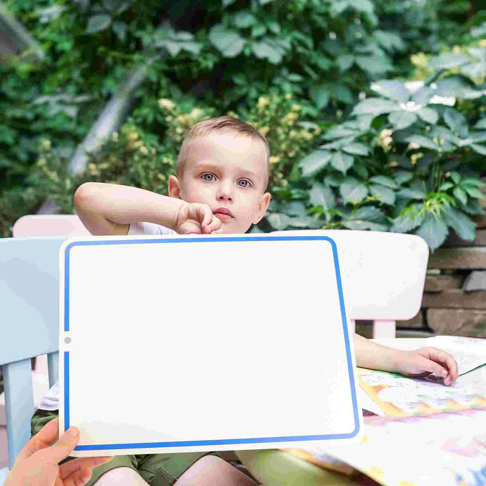 Pizarra blanca pequeña de doble cara para niños, pizarra magnética de aprendizaje, borrado en seco