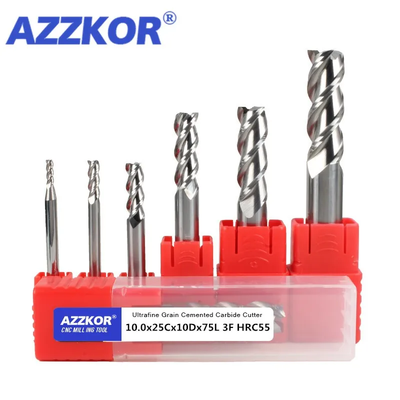 

Corner Roughing Aluminum Milling Cutter Alloy Coating Tungsten Steel Tool AZZKOR Cnc Maching HRC55 Milling Cutter Machine Endmil