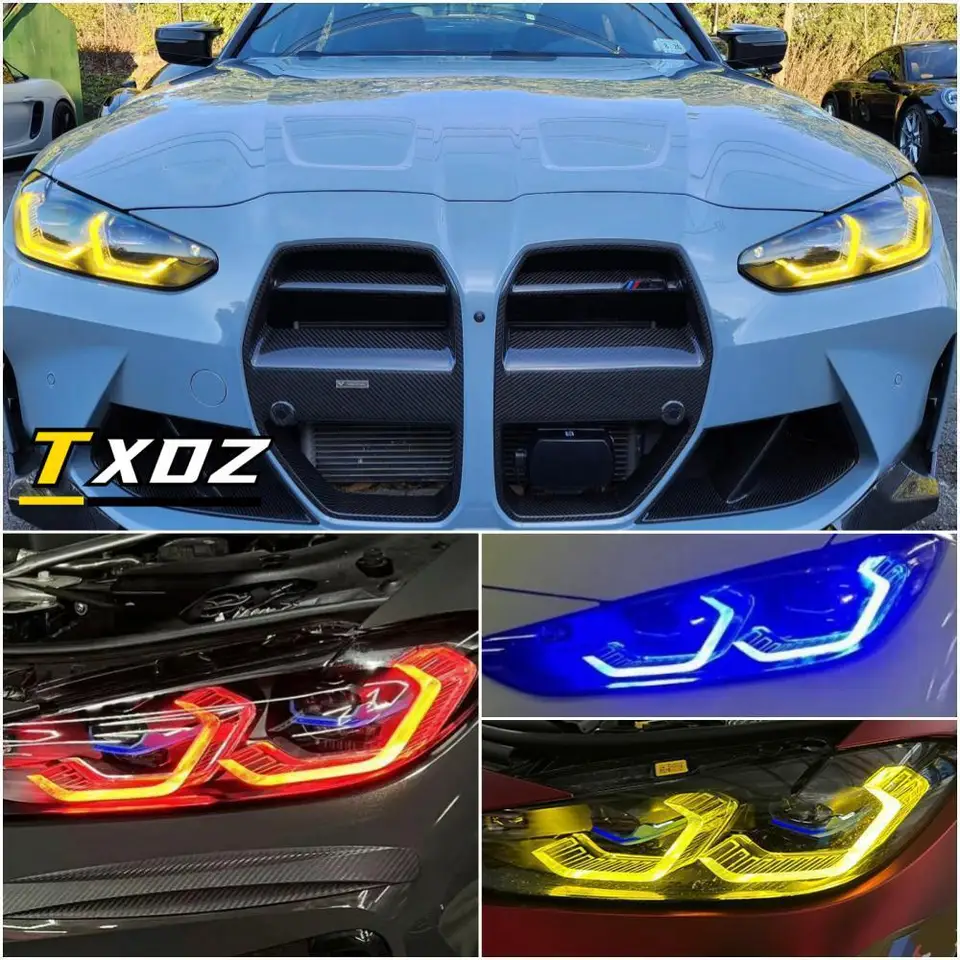 LEDレーザーヘッドライト,昼光,青と黄色,BMW 4 ',g22,g23,g26,g80,g82