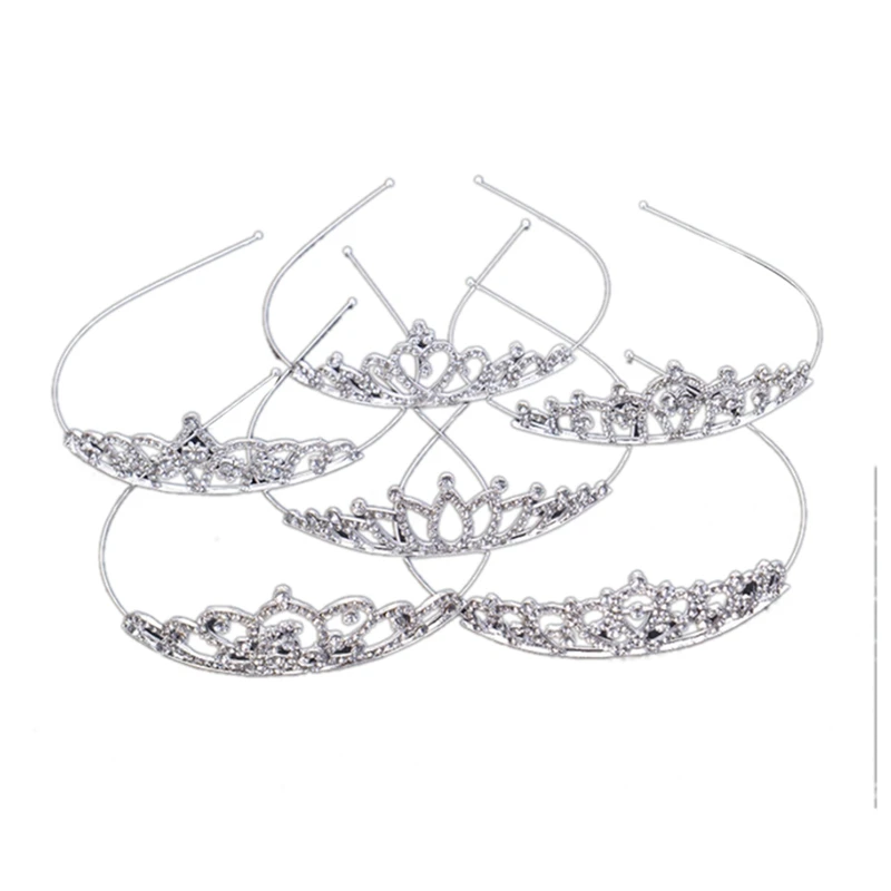 

6Pcs Children's Rhinestone Crown Hair Band Lovely Princess Hair Accessories Bridal Headdress