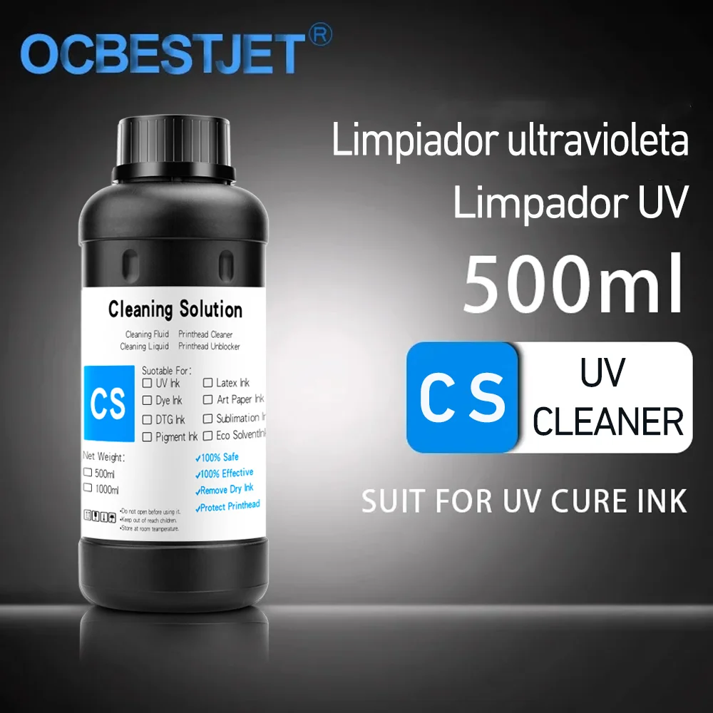 500 ML/botella de viscosidad aditiva de precubrimiento líquido de limpieza UV para Epson R290 R330 L800 1390 1400 para todas las cabezales de