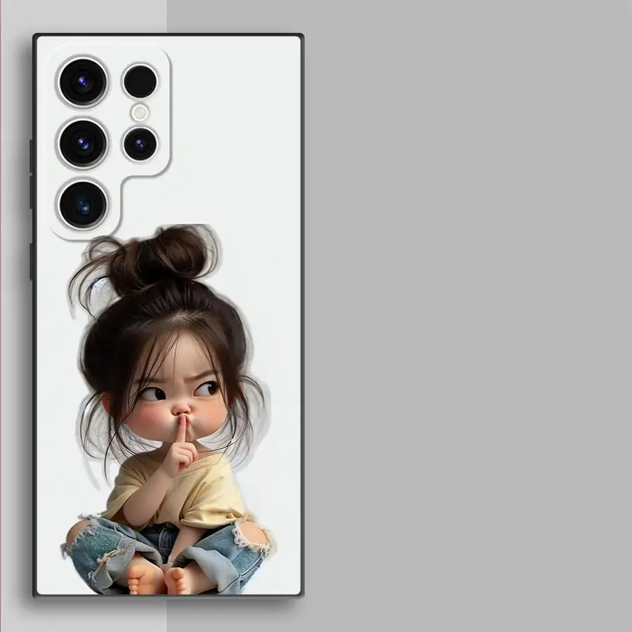 Hülle für Samsung Galaxy S26 S25 Ultra S20 Note 20 Ultra 8 9 10 S23 S21 FE S10 S9 S24 Plus Funda Handyhülle Cartoon-Mädchen